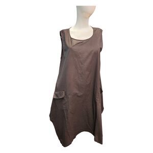 Vonda Black Sleeveless Dress Womens Size XL Wide Pockets Lightweight Cotton NEW